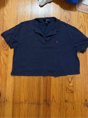 Ralph Lauren Navy Cropped Polo